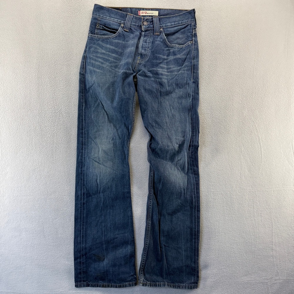 Vintage Levis Jeans Men's 30x34 Blue Denim 512 Dark Wash Baggy Whisker Faded